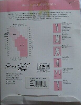 CAPEZIO - FUTURE STAR - PINK FOOTED TIGHTS XS/S - FOR DANCE, RECITAL & COSTUMING - Fresh Stock Dated December 2025