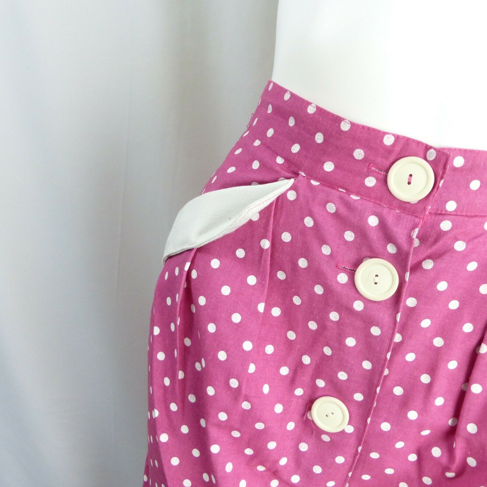 VINTAGE Rockabilly 1950s Polka Dot Wiggle Pin up Pencil Skirt Pink Pocket - Fresh Stock Dated December 2025