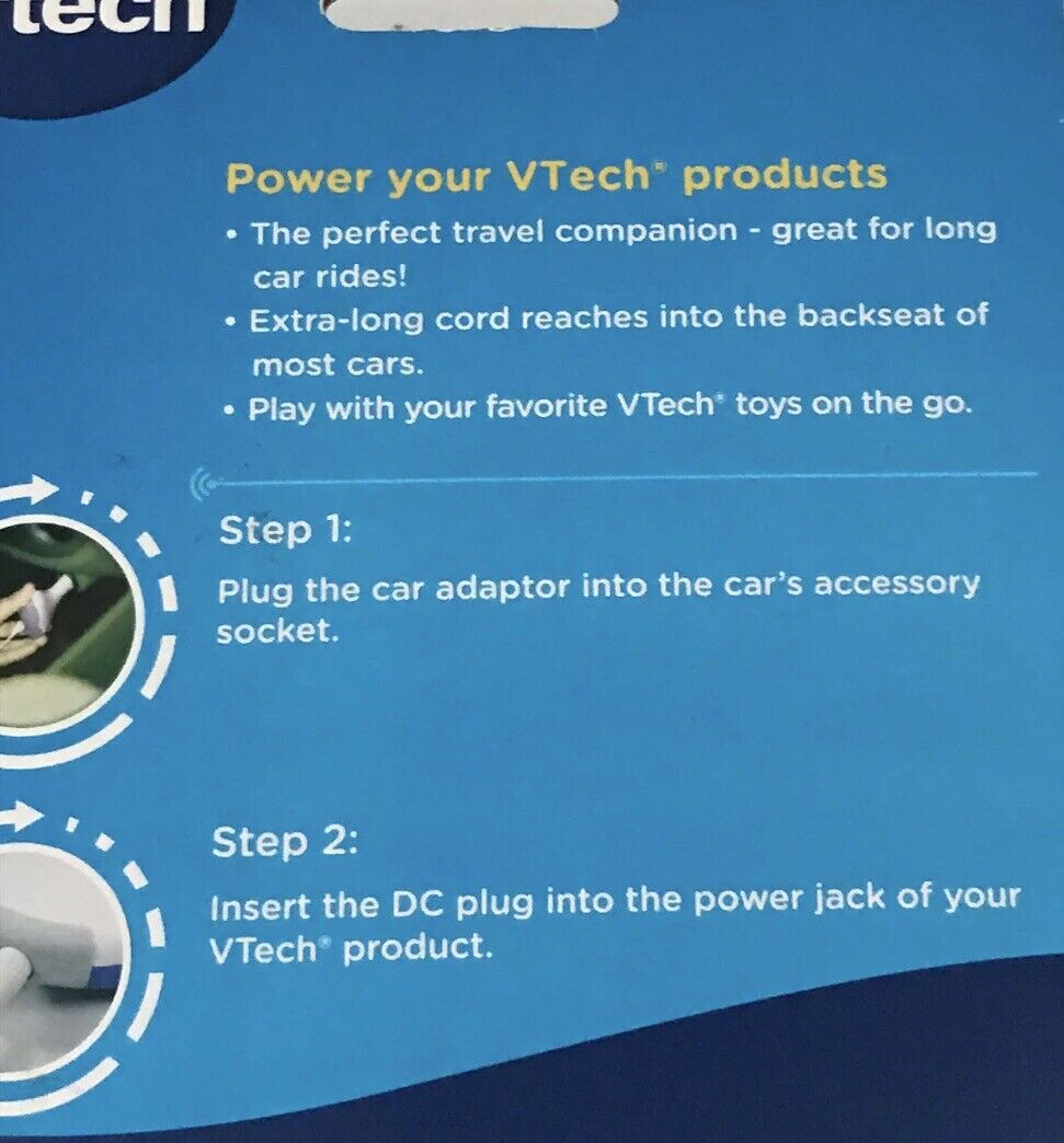 Vtech Car Adaptor/ For Use With All Compatible VTech Products - Fresh Stock Dated February 2026