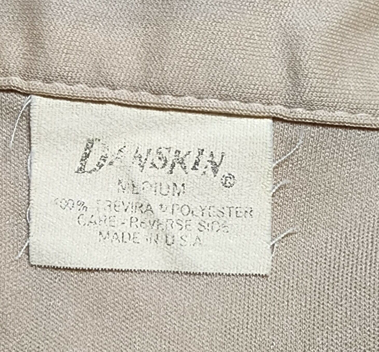 Vintage 1970s  Polyester Danskin Wrap Midi Dance Skirt Beige/Tan SZ Medium DISCO - Fresh Stock Dated March 2026