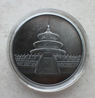 China 40mm Antiqued Silvered Panda Medal - Fresh Stock Dated February 2026