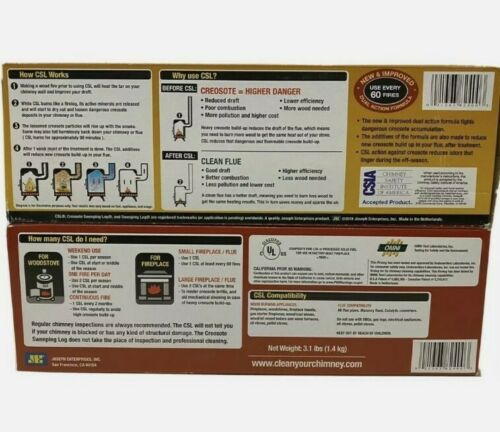 Creosote Sweeping Log Fireplace/ Woodstove/ Chimney Cleaner  PACK OF 2 - Fresh Stock Dated December 2025