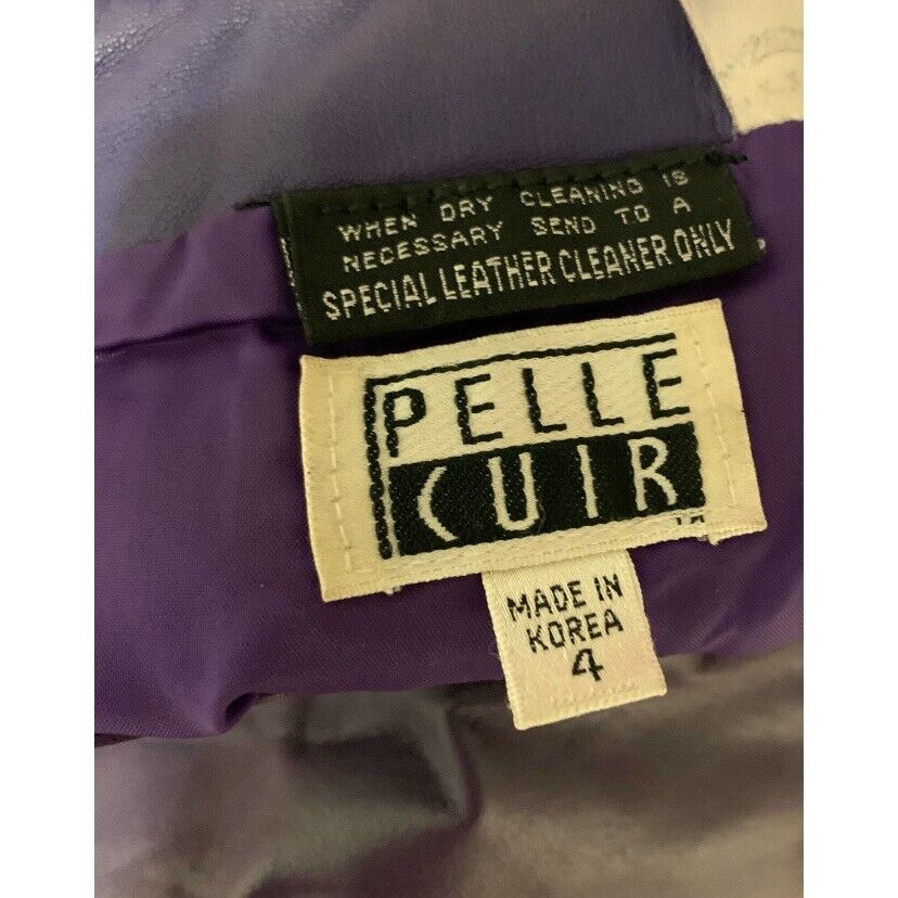 Pelle Cuir Vintage 80s Purple Leather Pencil Skirt Womens 4 - Fresh Stock Dated March 2026