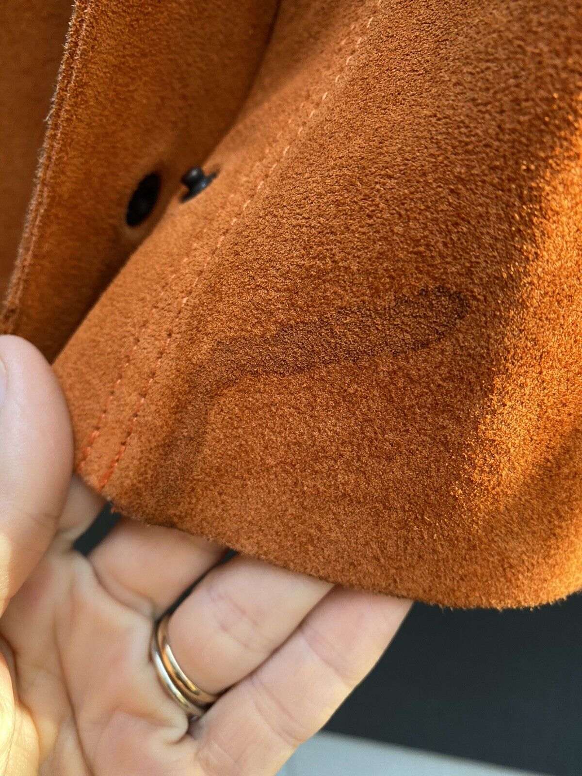 Vintage 60s 70s Rust Suede Leather A-Line Skirt w/ Snaps Western Cowgirl Hippie - Fresh Stock Dated March 2026