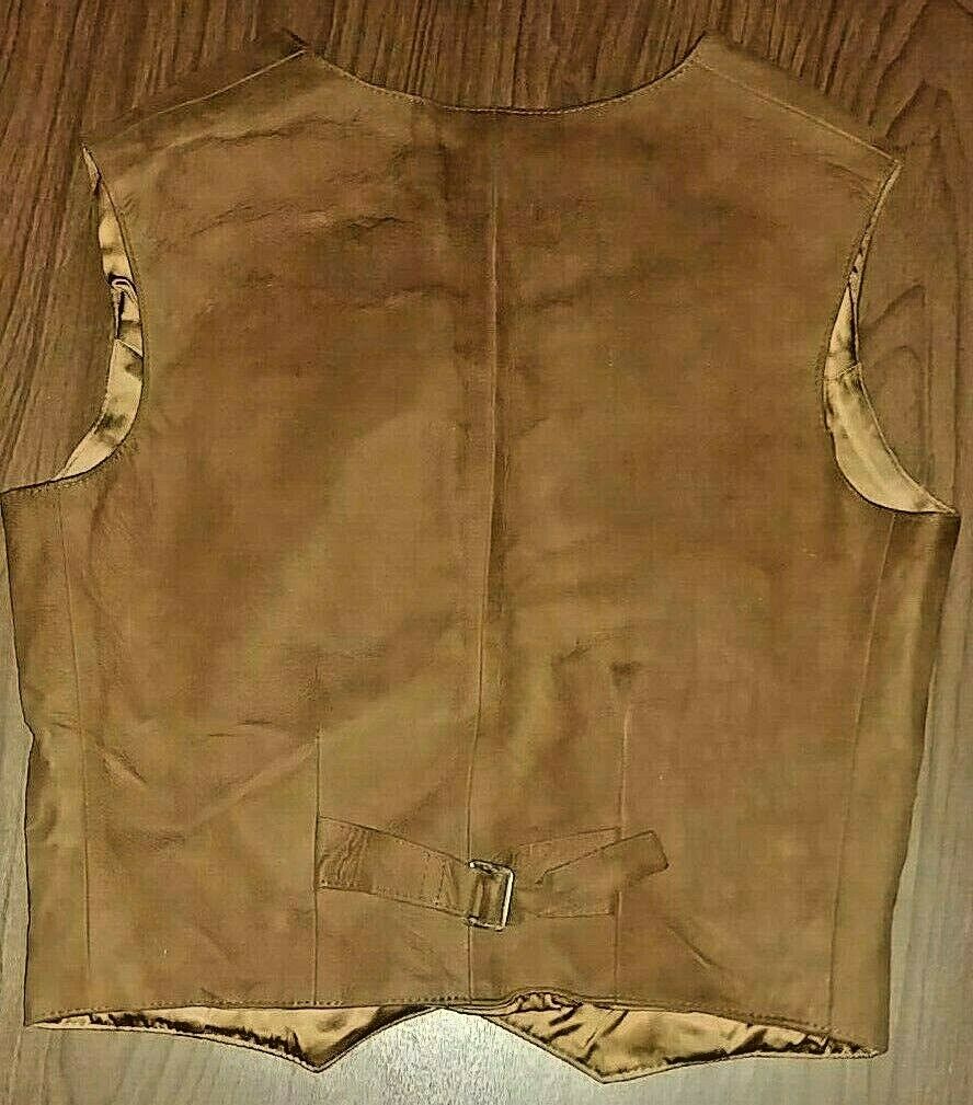 60's Vintage Mod suede leather vest  & mini skirt set;  Custom made Size Small - Fresh Stock Dated March 2026