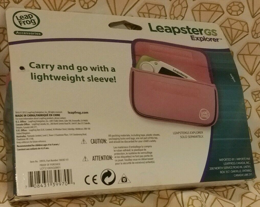Leapfrog Leapster GS Explorer Pink/Purple Neoprene Sleeve - Fresh Stock Dated December 2025