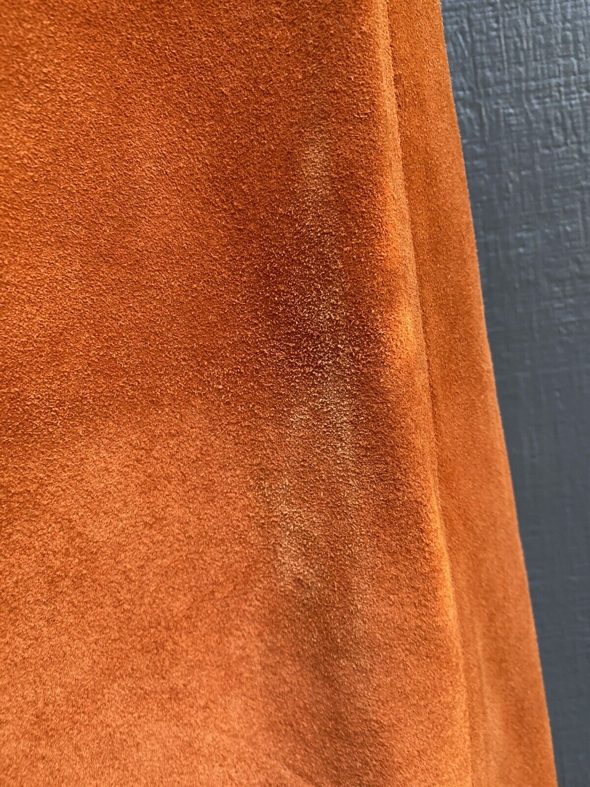 Vintage 60s 70s Rust Suede Leather A-Line Skirt w/ Snaps Western Cowgirl Hippie - Fresh Stock Dated March 2026