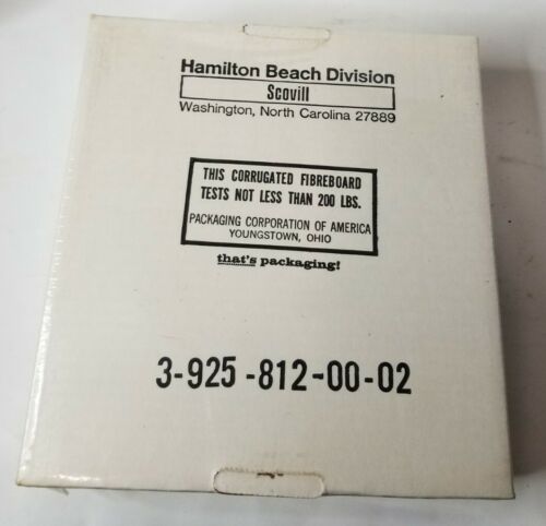 Hamilton Beach Fifth Burner 812 New Sealed in Original Package Vintage USA Made - Fresh Stock Dated December 2025