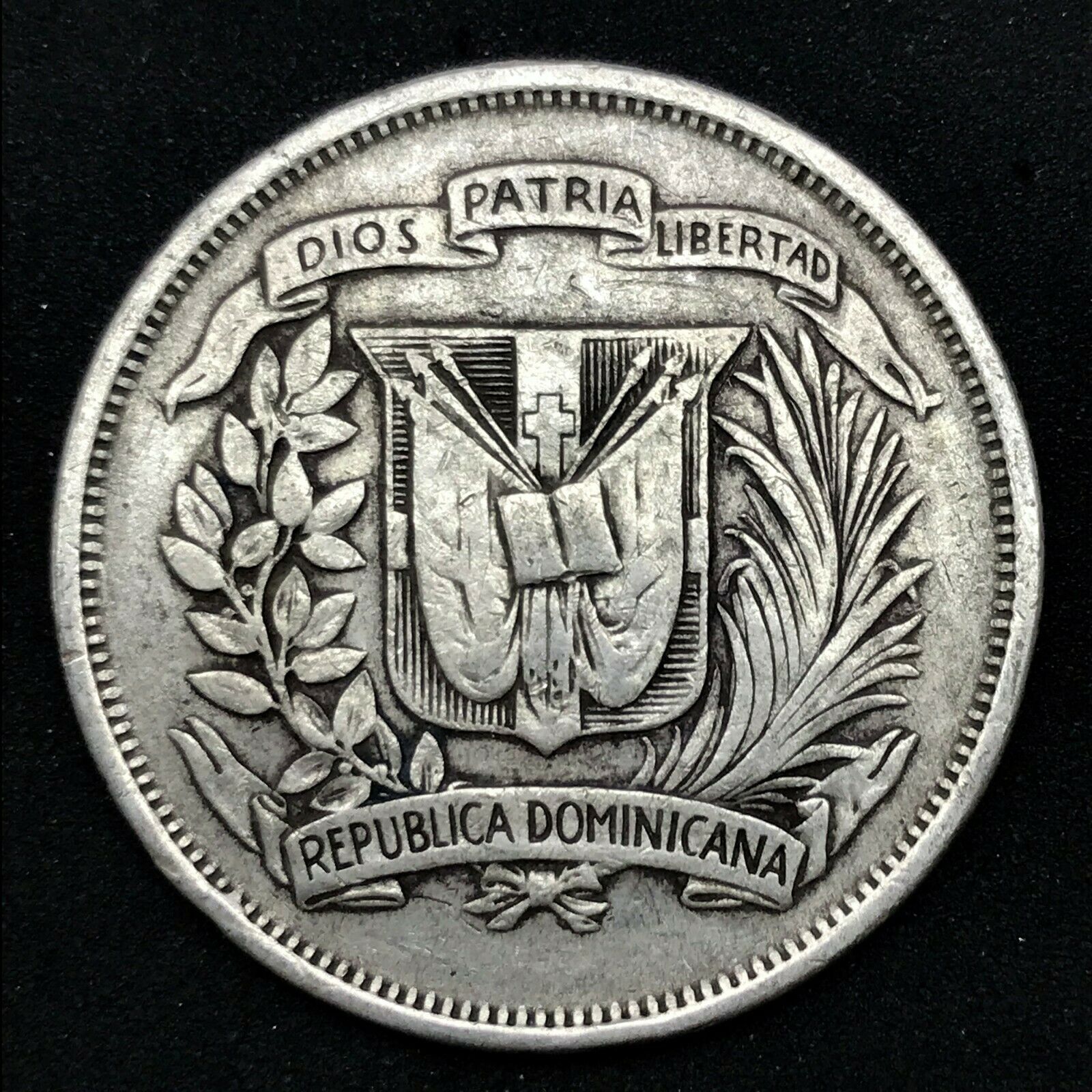 1959 Dominican Republic MEDIO - 1/2 Peso 0.900 Silver Coin KM #21 Item #2 - Fresh Stock Dated December 2025