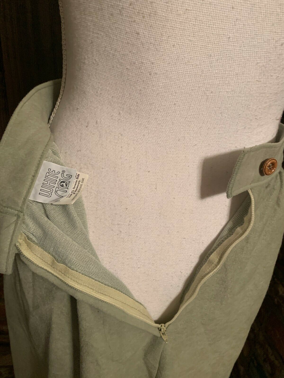 Vintage Women's WHITE STAG Midi Tan/Green Wool SKIRT SZ 10 - Fresh Stock Dated February 2026