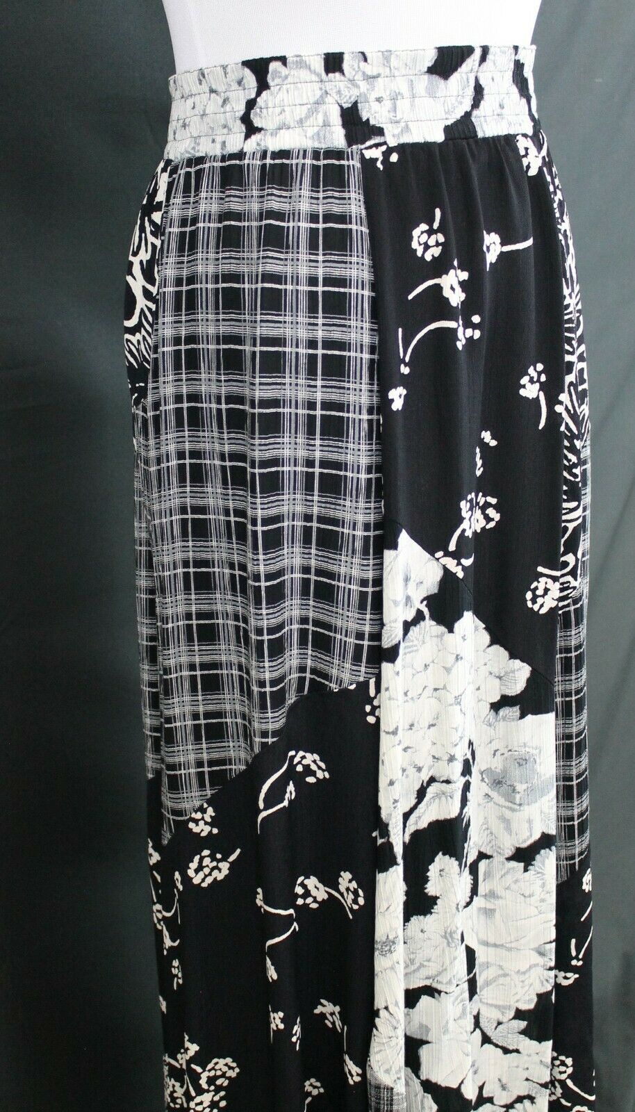 Vintage 90s Carole Little Rayon Patchwork Midi Skirt Hippie Boho Gypsie Sz 12 - Fresh Stock Dated February 2026