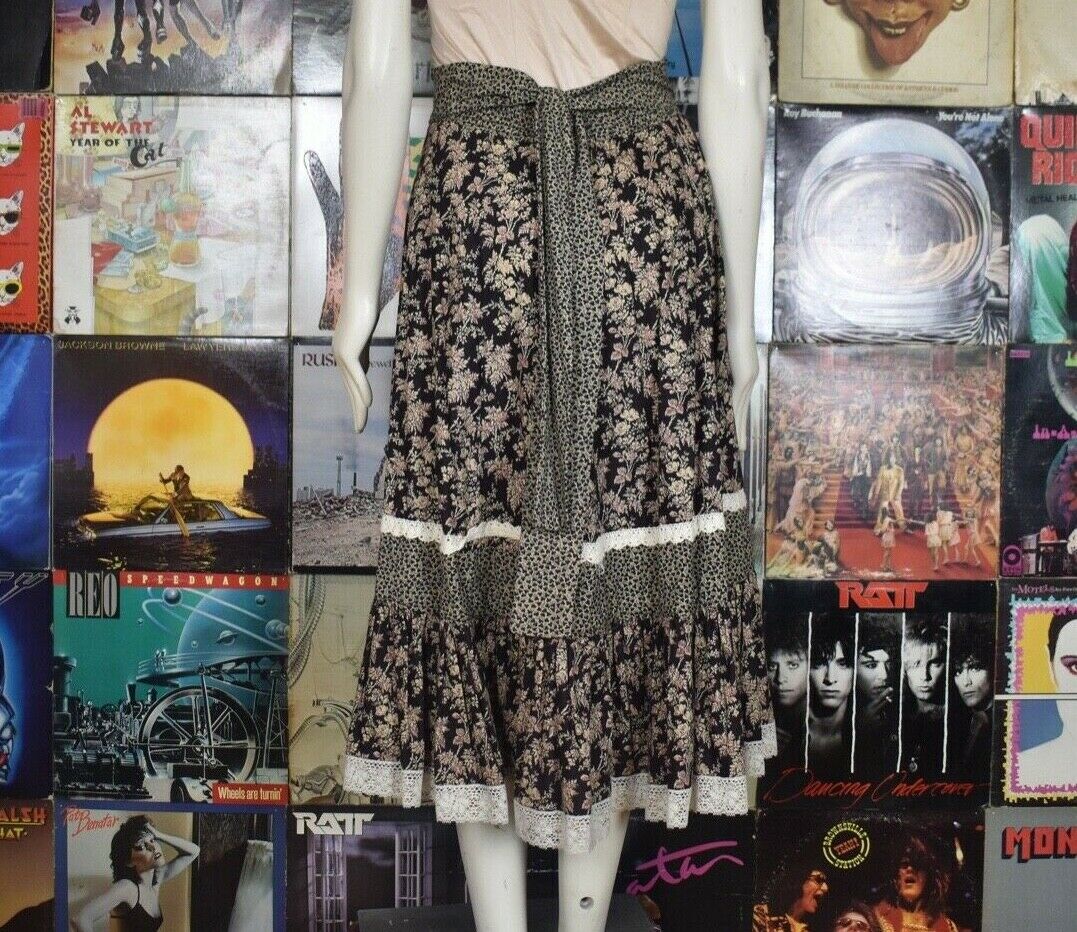 True VTG Handmade Gunne Sax Lookalike Calico Prairie Corset Skirt Cottage Hippie - Fresh Stock Dated March 2026