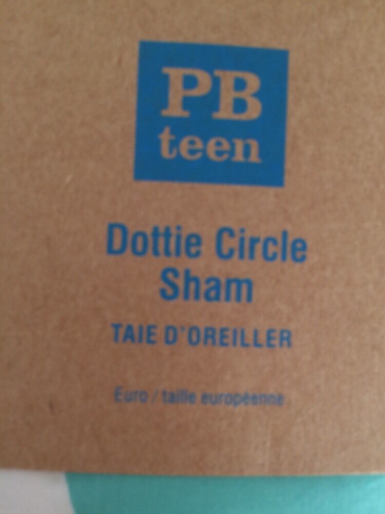 PB Teen Dottie Circle Euro Pillow Sham New Quilted - Fresh Stock Dated January 2026