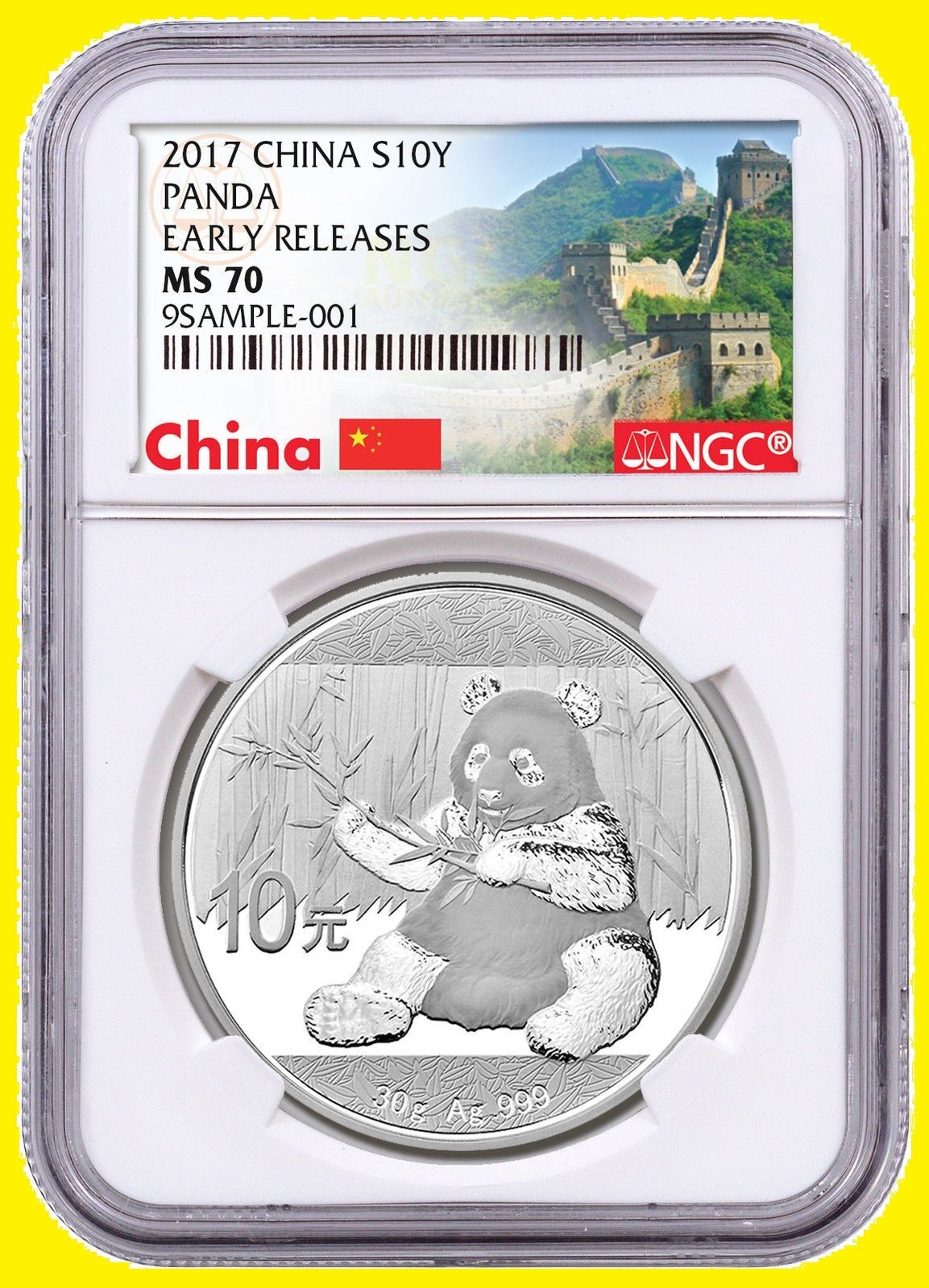 2017 CHINA GOLD PANDA 6 COINS EARLY RELEASE NGC MS 70 COMPLETE  WALL LBL POP 1 - Fresh Stock Dated February 2026