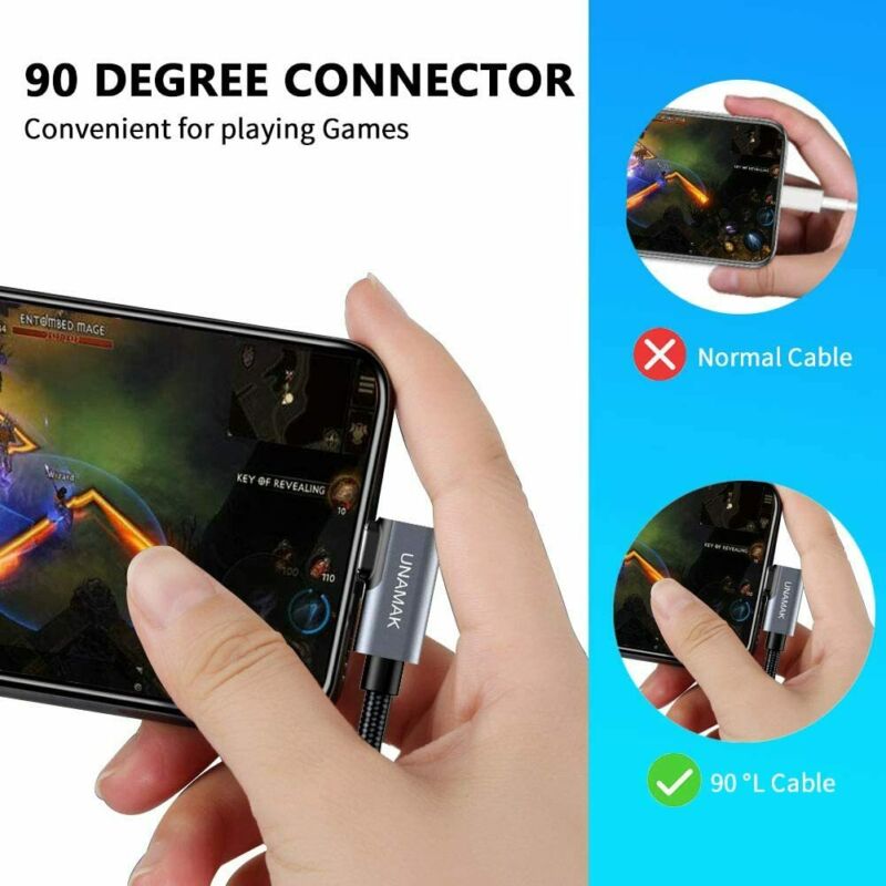 USB C to C Cable 10FT 100W UNAMAK Type C Fasting Charging 10ft, Black - Fresh Stock Dated February 2026