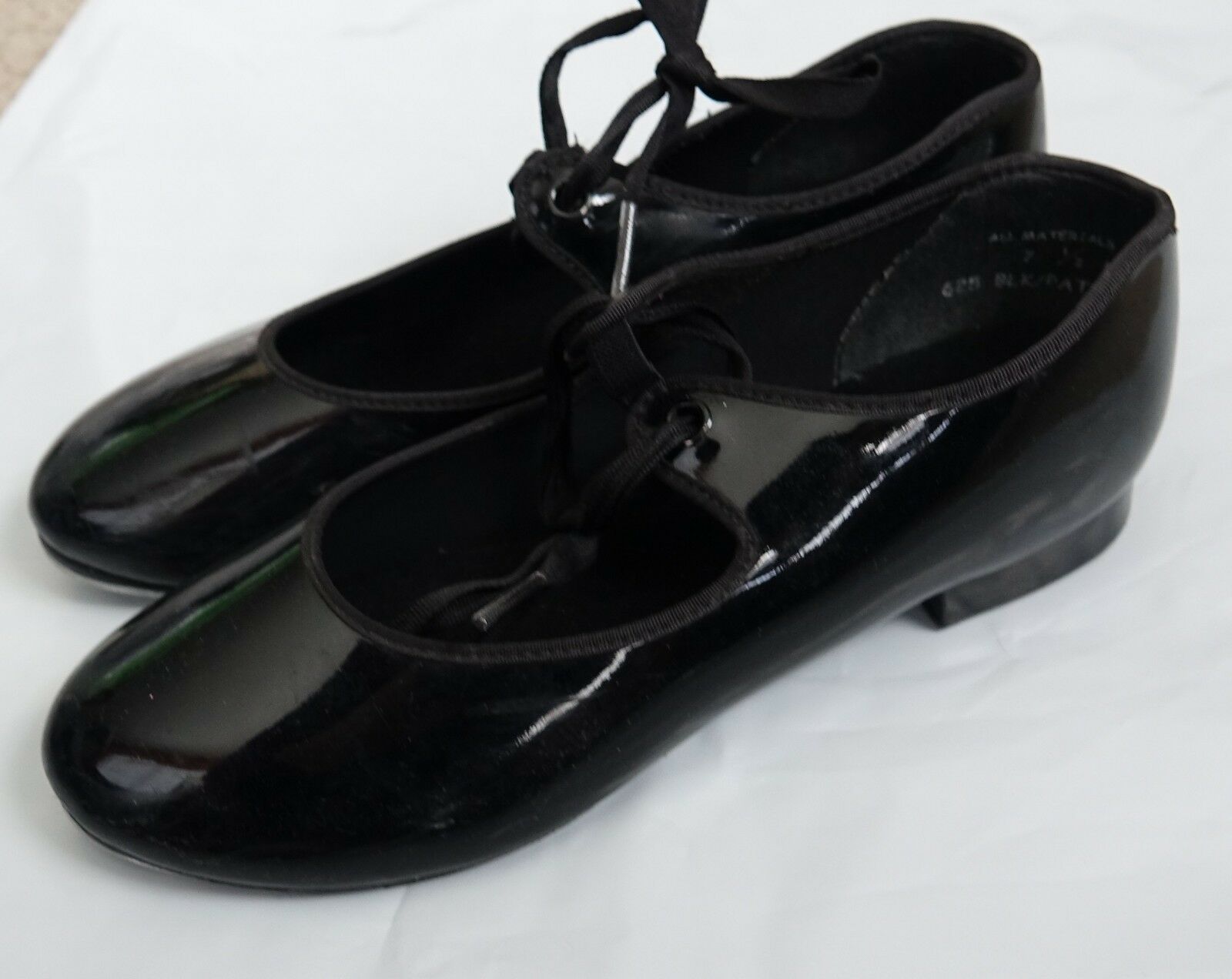 Capezio black Tyette 625 patented tap shoes 7.5 M - Fresh Stock Dated December 2025