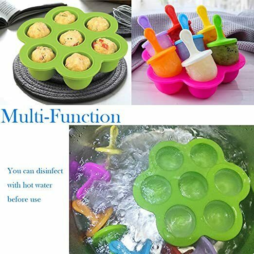 2 Pack Silicone Popsicle Maker Molds- 7-cavity Mini DIY Ice Pop Mold With Stick - Fresh Stock Dated December 2025