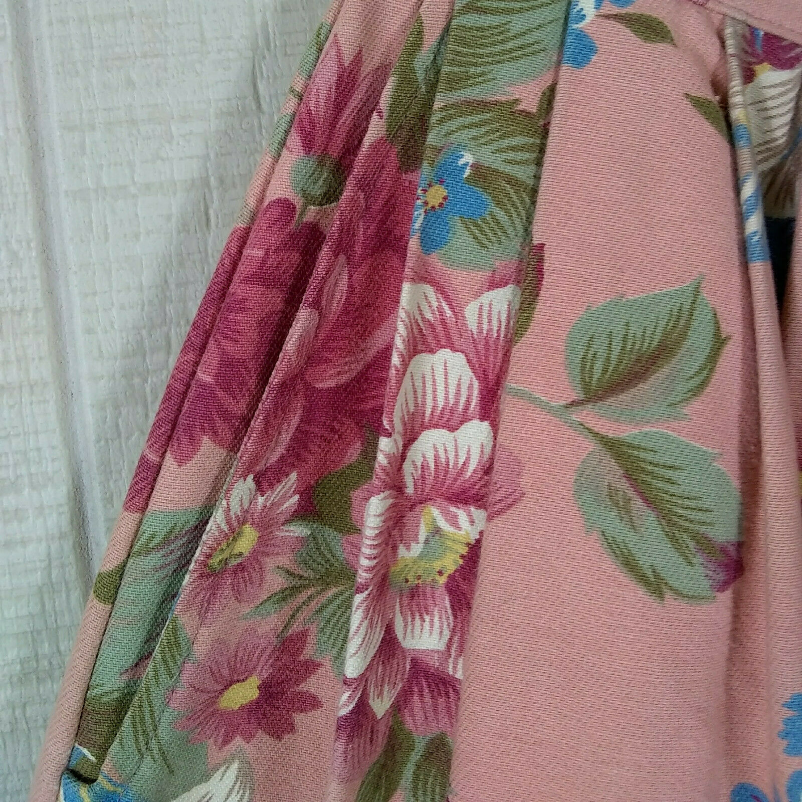 Vintage 90s Button Front High Waist Midi Skirt Cottagecore Prairie Rose Print - Fresh Stock Dated February 2026