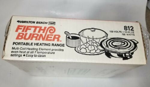 Hamilton Beach Fifth Burner 812 New Sealed in Original Package Vintage USA Made - Fresh Stock Dated December 2025
