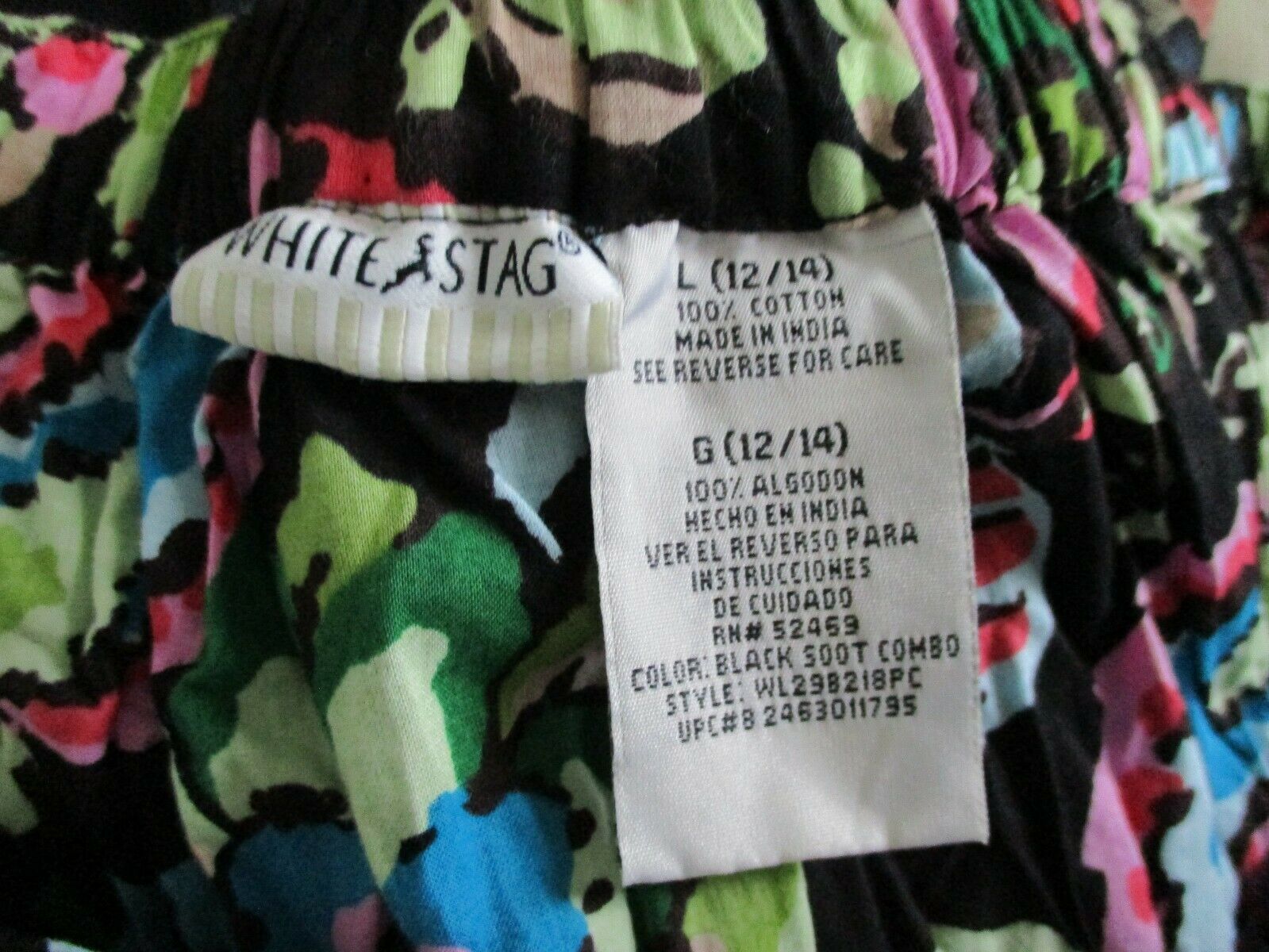 VTG  80's White Stag Bright Floral Boho Indie Crinkled Broom Skirt  Sz 12/14 - Fresh Stock Dated March 2026