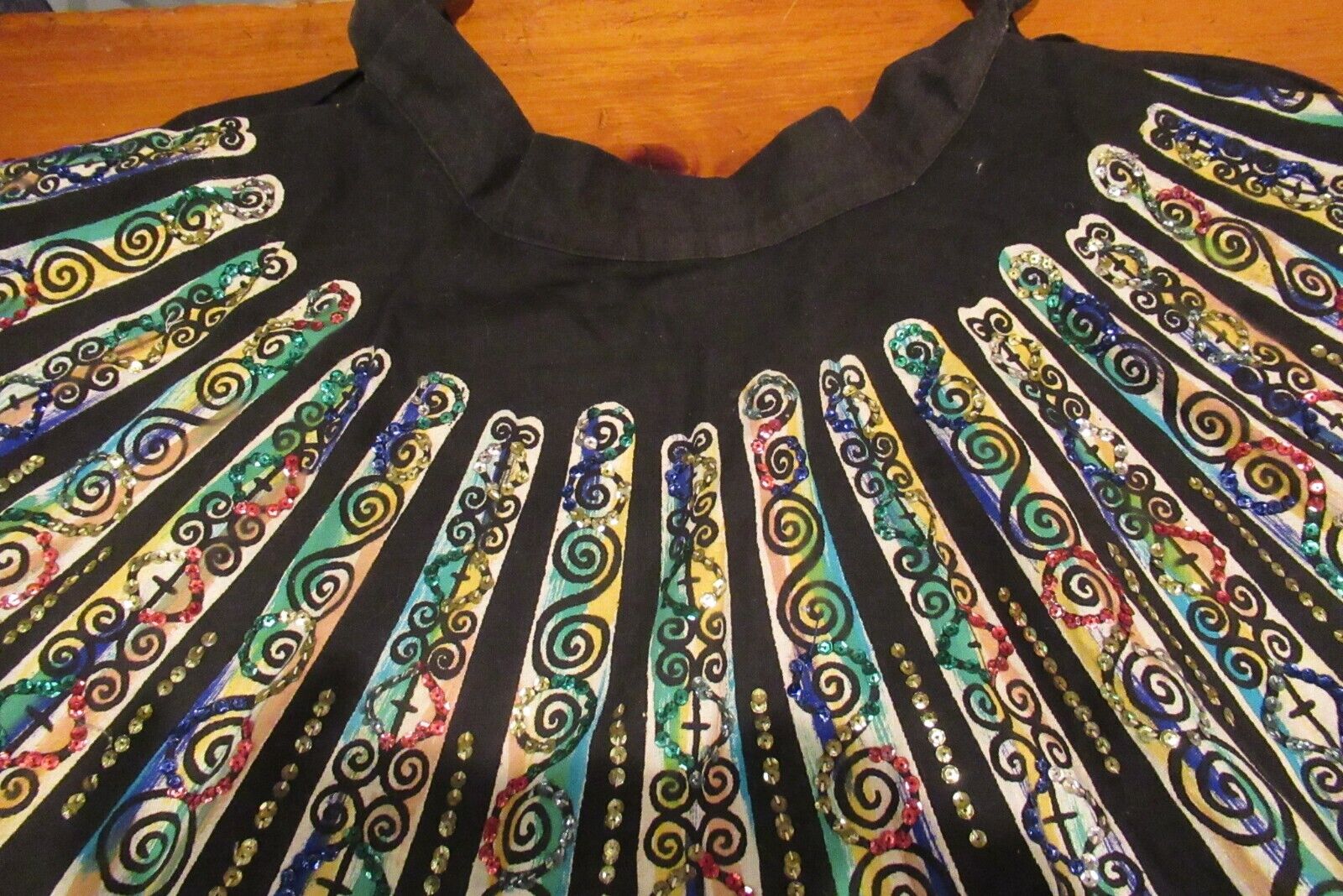 Vintage hand painted sequined circle skirt 