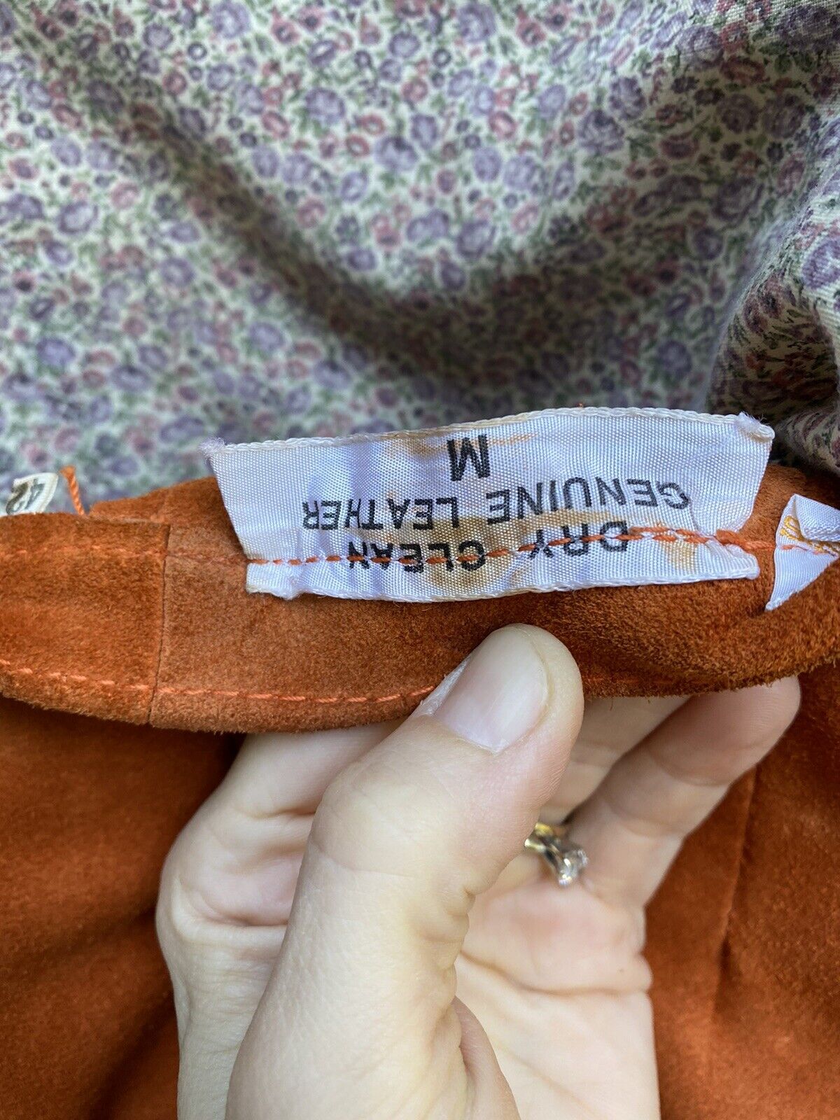 Vintage 60s 70s Rust Suede Leather A-Line Skirt w/ Snaps Western Cowgirl Hippie - Fresh Stock Dated March 2026