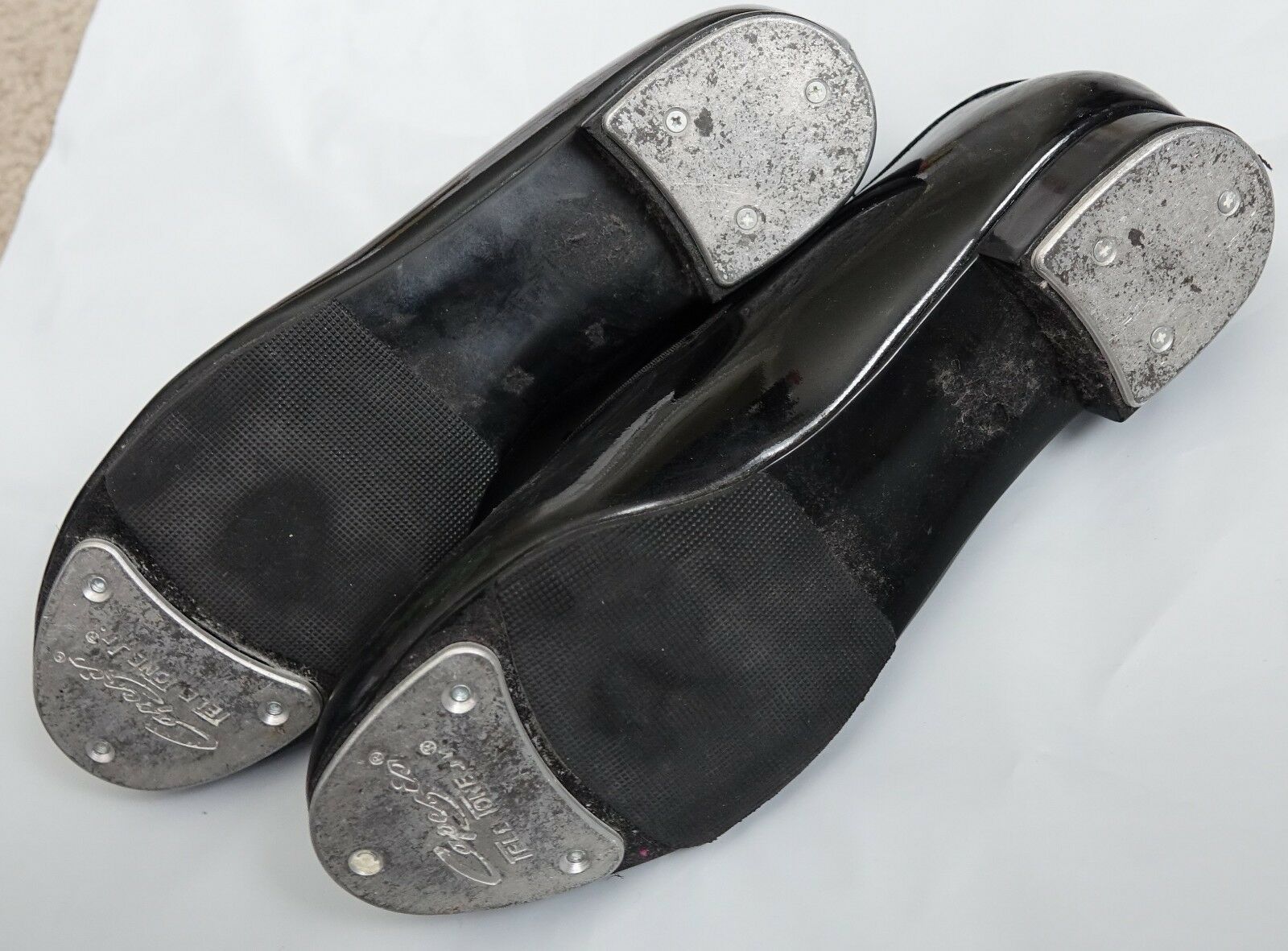 Capezio black Tyette 625 patented tap shoes 7.5 M - Fresh Stock Dated December 2025
