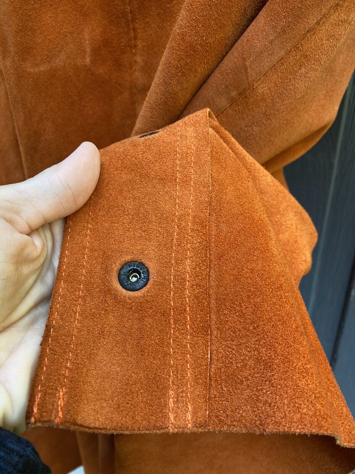 Vintage 60s 70s Rust Suede Leather A-Line Skirt w/ Snaps Western Cowgirl Hippie - Fresh Stock Dated March 2026