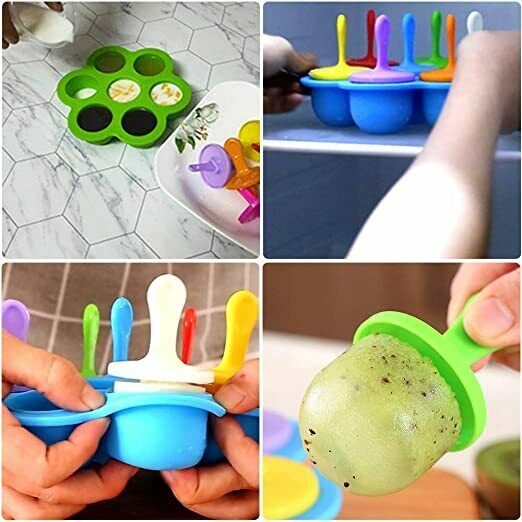 2 Pack Silicone Popsicle Maker Molds- 7-cavity Mini DIY Ice Pop Mold With Stick - Fresh Stock Dated December 2025