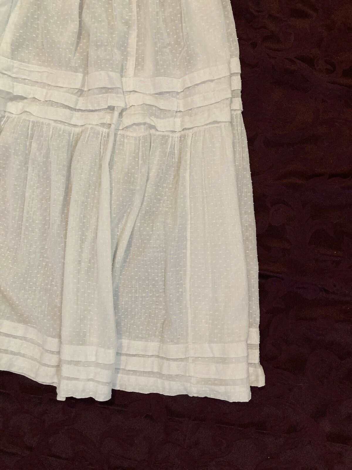 Antique Edwardian White Cotton Maxi Petticoat Skirt XXS - Fresh Stock Dated February 2026