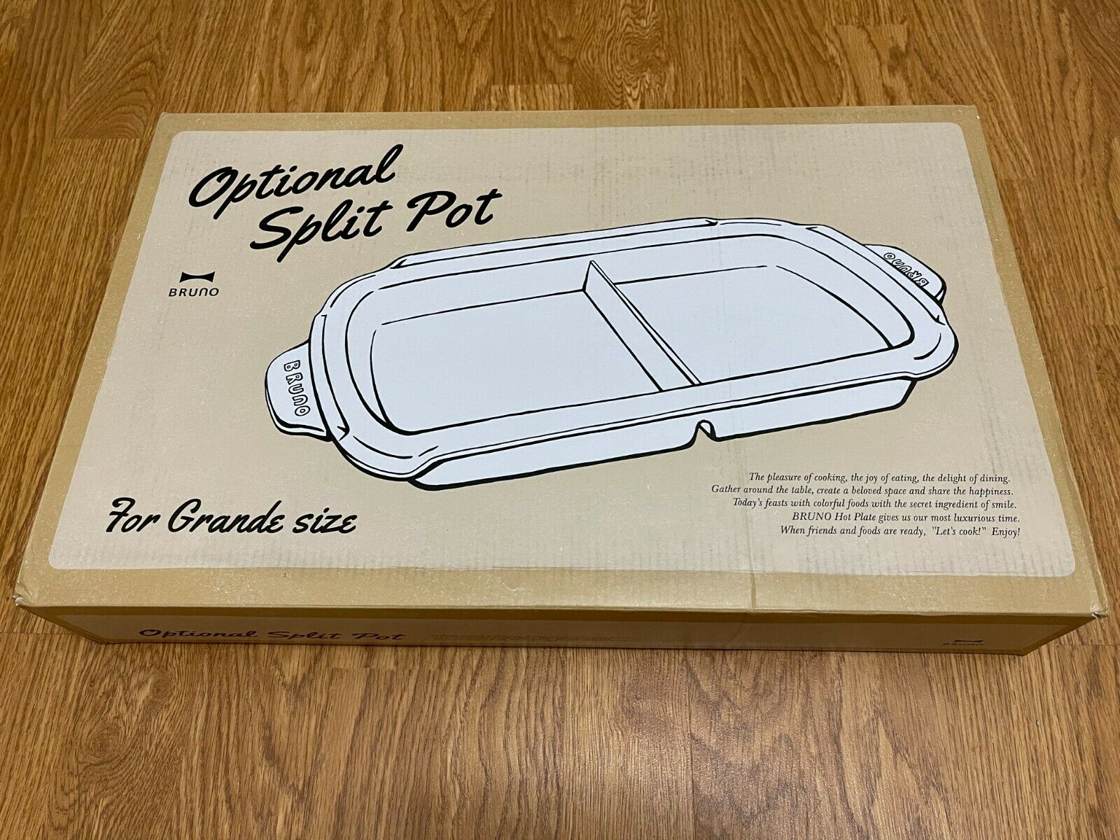 BRUNO Hot Plate Grande Partition Pot / Split Pot BOE026 NABE -New- Open Box - Fresh Stock Dated December 2025