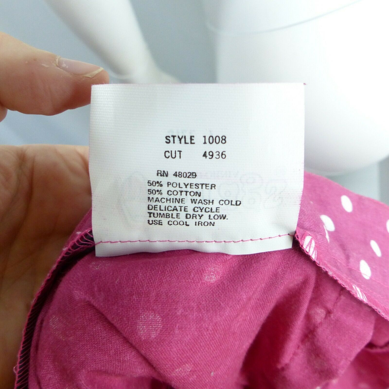 VINTAGE Rockabilly 1950s Polka Dot Wiggle Pin up Pencil Skirt Pink Pocket - Fresh Stock Dated December 2025