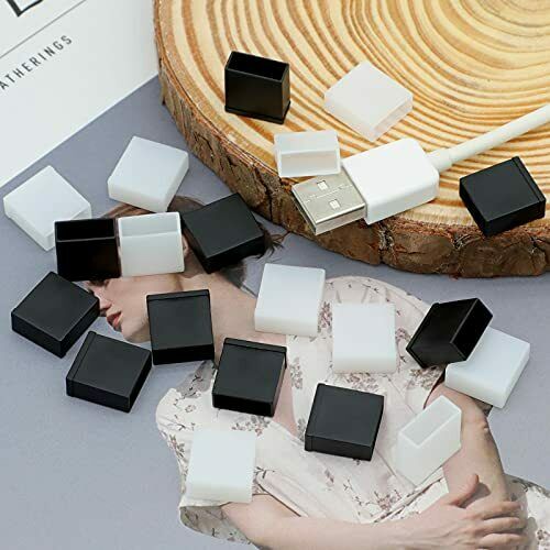 USB Cover Cap, 20 Pcs Black Clear Plastic USB A Male Plug Cover - Fresh Stock Dated February 2026