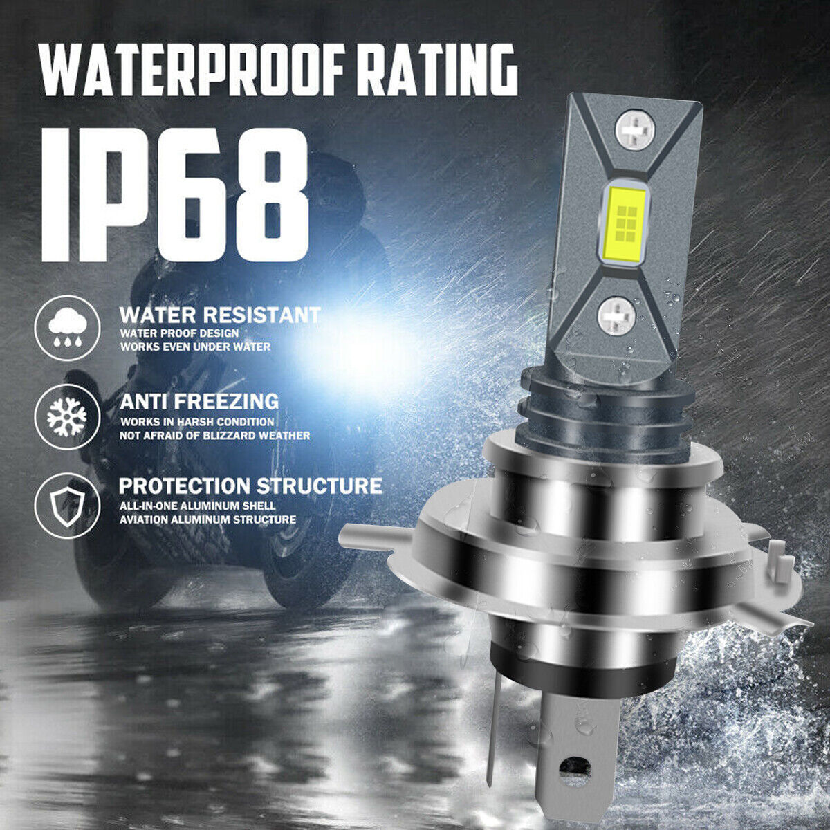 For Yamaha V Star 250 650 950 1100 1300 LED Motorcycle Headlight White Bulbs - Fresh Stock Dated February 2026