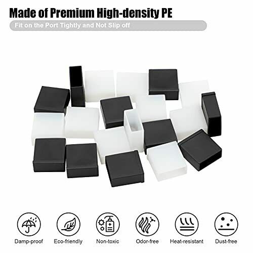 USB Cover Cap, 20 Pcs Black Clear Plastic USB A Male Plug Cover - Fresh Stock Dated February 2026