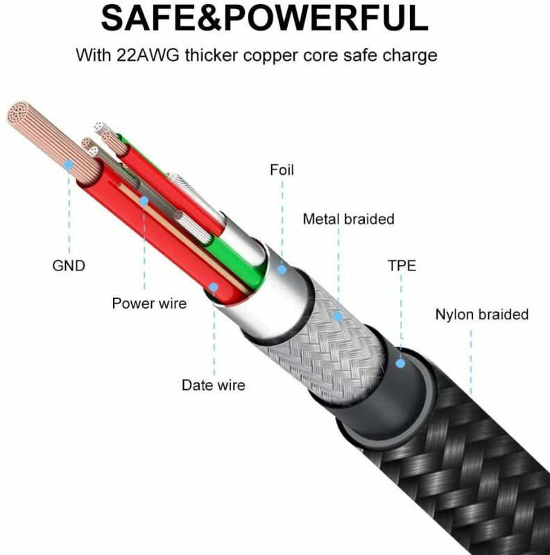 USB C to C Cable 10FT 100W UNAMAK Type C Fasting Charging 10ft, Black - Fresh Stock Dated February 2026