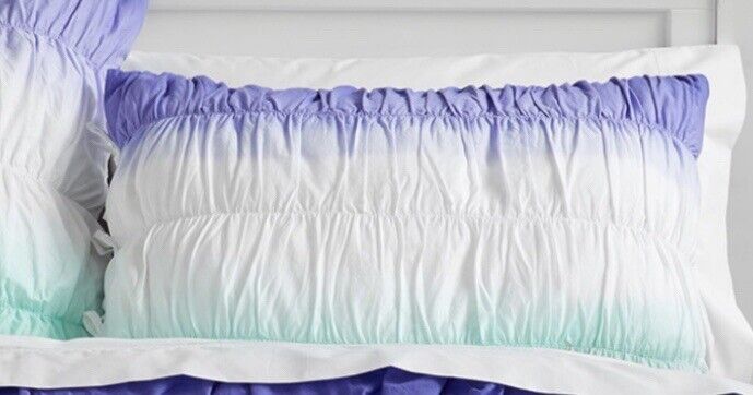 Pottery Barn Teen Surf Ombre Sham -Surf Dip Dye Ruched Standard Size - Fresh Stock Dated February 2026