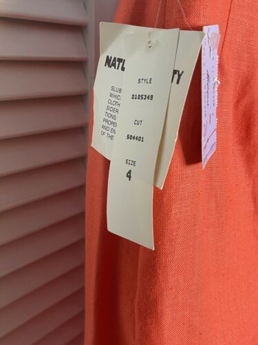 NWT Vintage Lauren Matthews 100% Linen Wrap Orange Deadstock Lined Size 4 Skirt - Fresh Stock Dated February 2026
