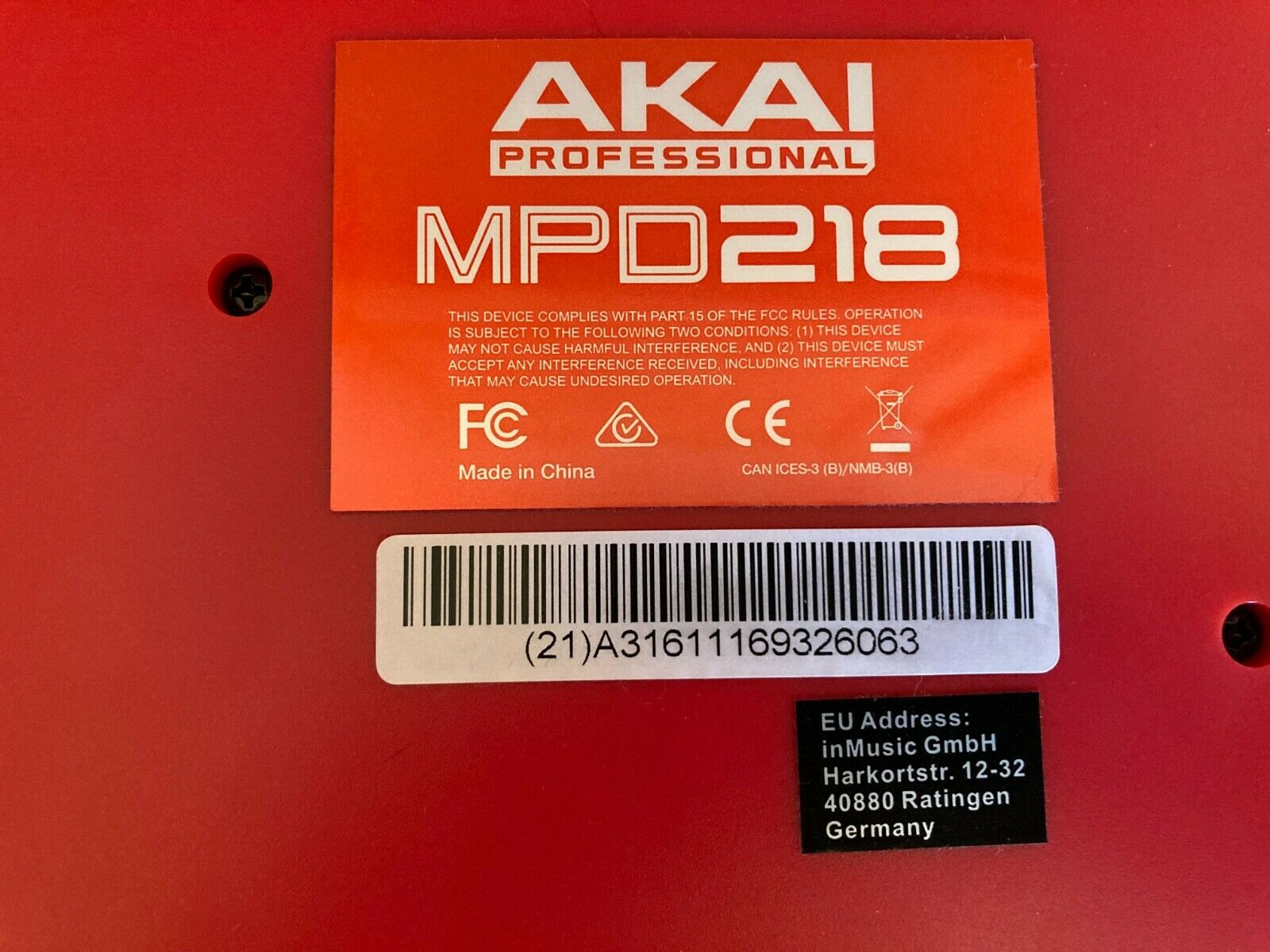 Akai Professional MPD 218 Pad Controller with 16 MPC Pads - Fresh Stock Dated February 2026