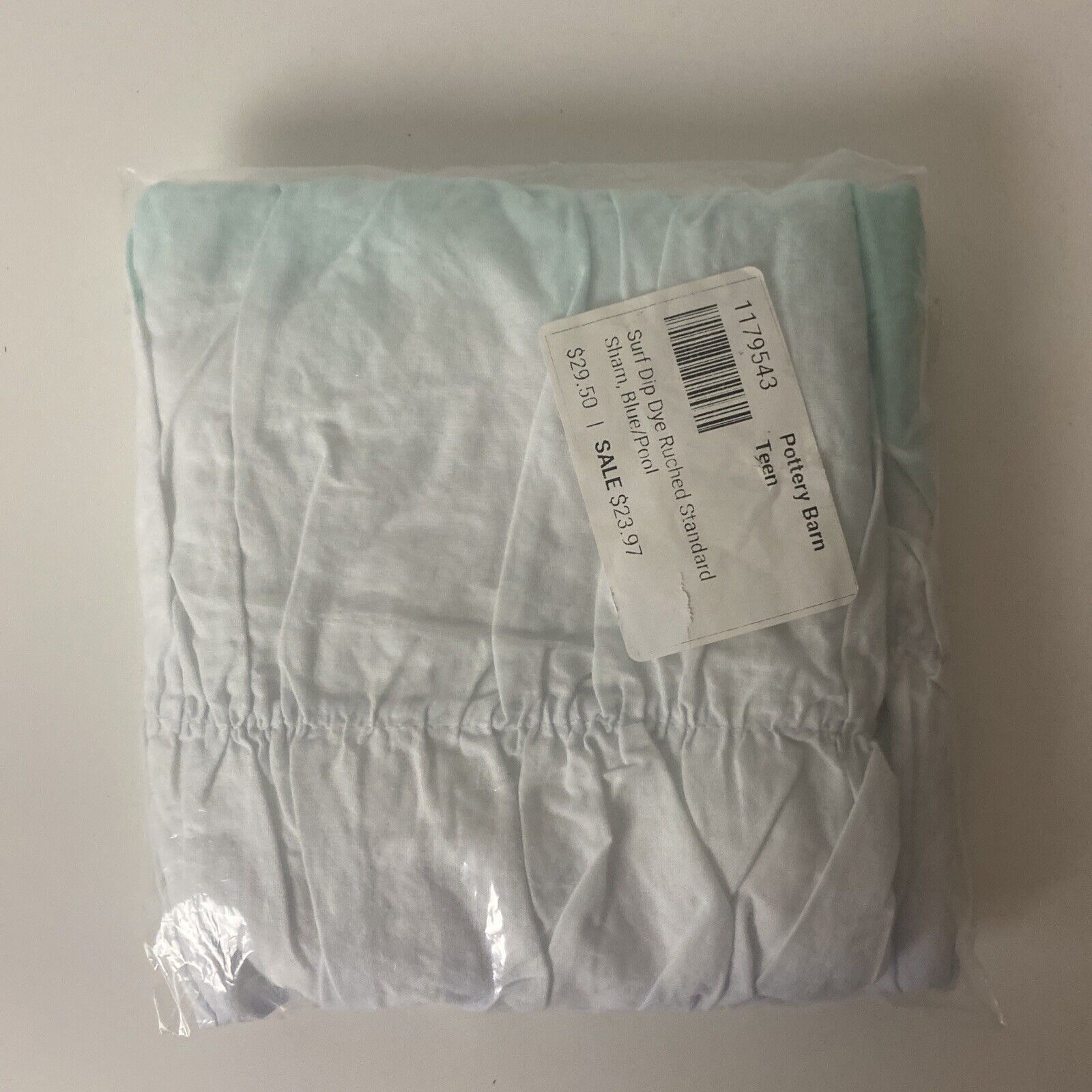 Pottery Barn Teen Surf Ombre Sham -Surf Dip Dye Ruched Standard Size - Fresh Stock Dated February 2026