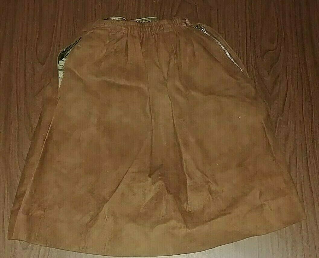60's Vintage Mod suede leather vest  & mini skirt set;  Custom made Size Small - Fresh Stock Dated March 2026