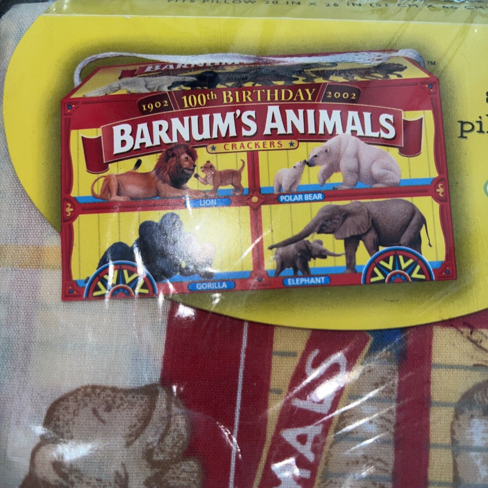 kids pillow sham Barnum’s Animal Crackers Pillow Sham. 20x26 Standard - Fresh Stock Dated February 2026