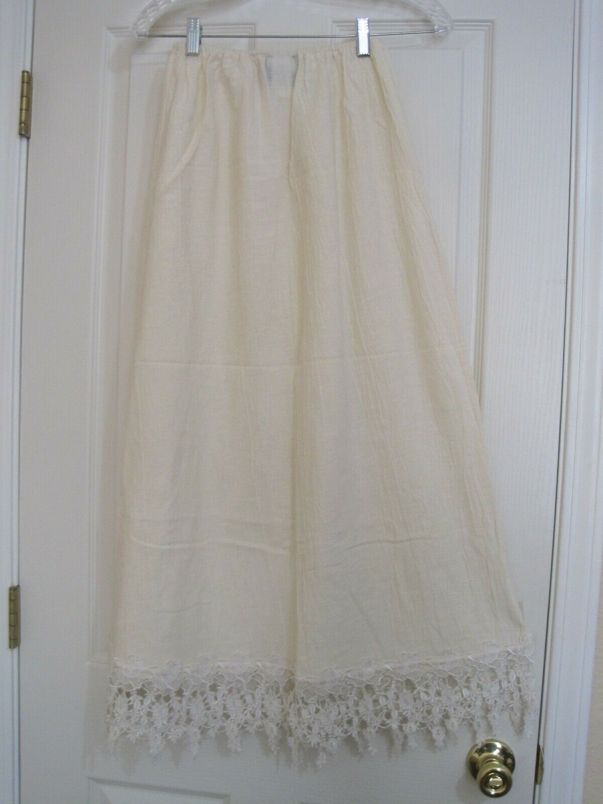 Cheyenne Outfitters Vintage Ivory Cotton Gauze Lace Bottom Boho Maxi Skirt Small - Fresh Stock Dated March 2026