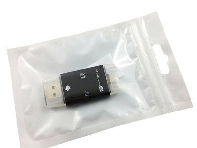 Black OTG SD TF Card Reader For iPhone 8 7 6 Plus For iPad Samsung S5 S7 Note 5 - Fresh Stock Dated February 2026