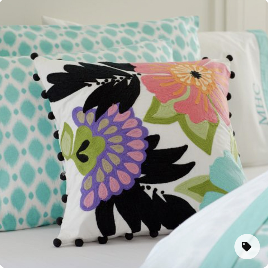 NWT Pottery Barn Teen Tropical Garden Pillow Cover - Fresh Stock Dated February 2026