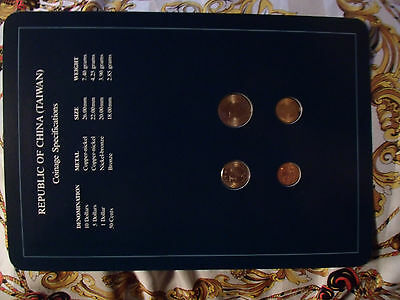 Coin Sets of All Nations China (Taiwan) w/card UNC 1981-1986 1, 5 Yuan 1981 - Fresh Stock Dated February 2026