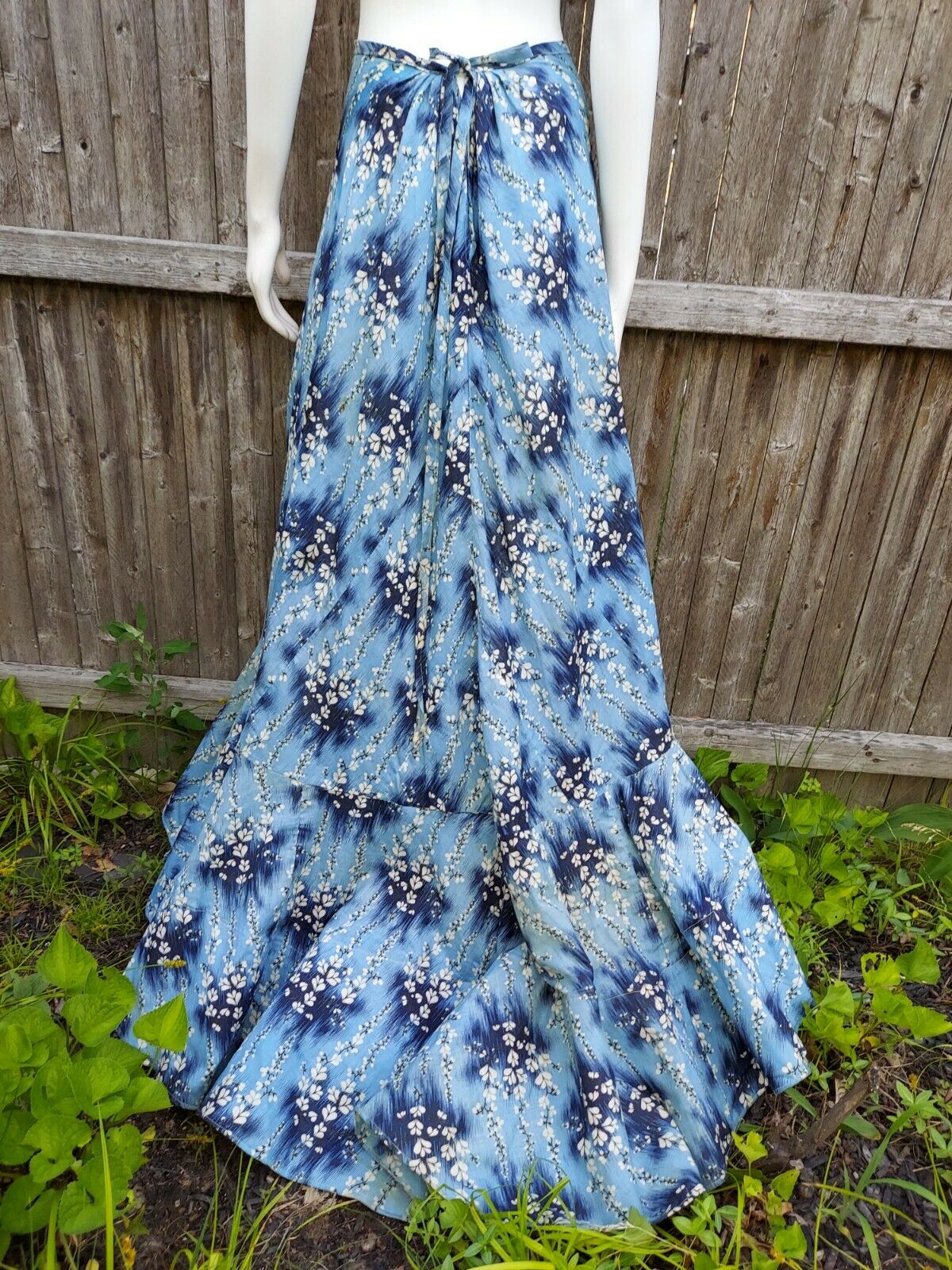 BLUE FLORAL 1920's-30'S COTTON PRINT SKIRT, PLAY, BEACHWEAR - Fresh Stock Dated December 2025