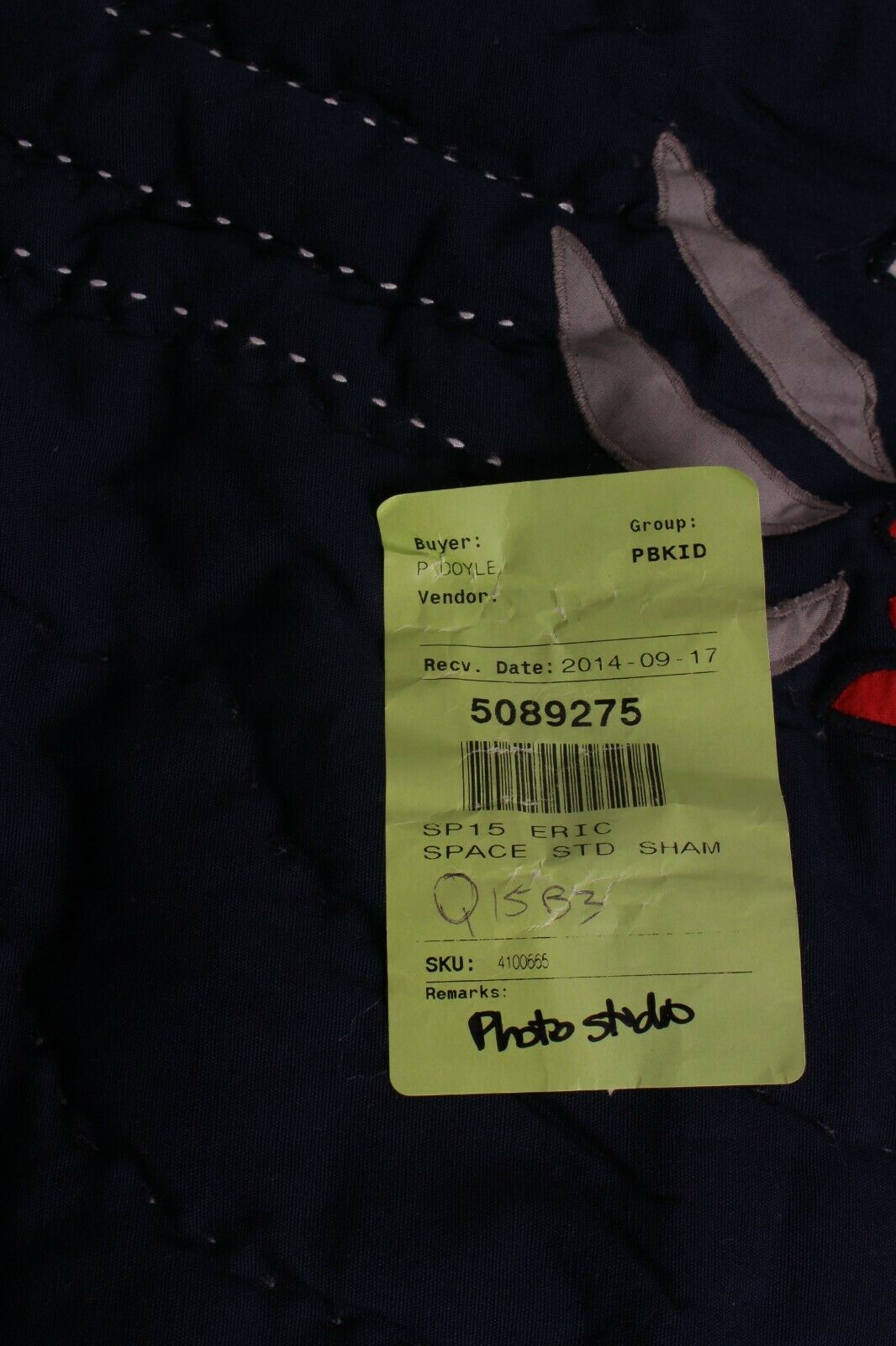 Pottery Barn Kids Eric Space standard pillow sham *sample* - Fresh Stock Dated December 2025