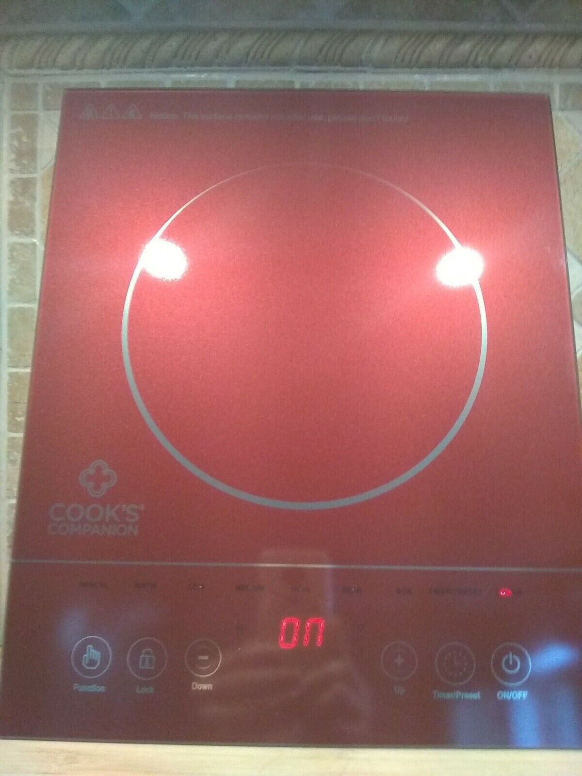 NEW Cooks Companion Induction Cooktop 1500W LED Programmable Cooker Merlot Red - Fresh Stock Dated February 2026