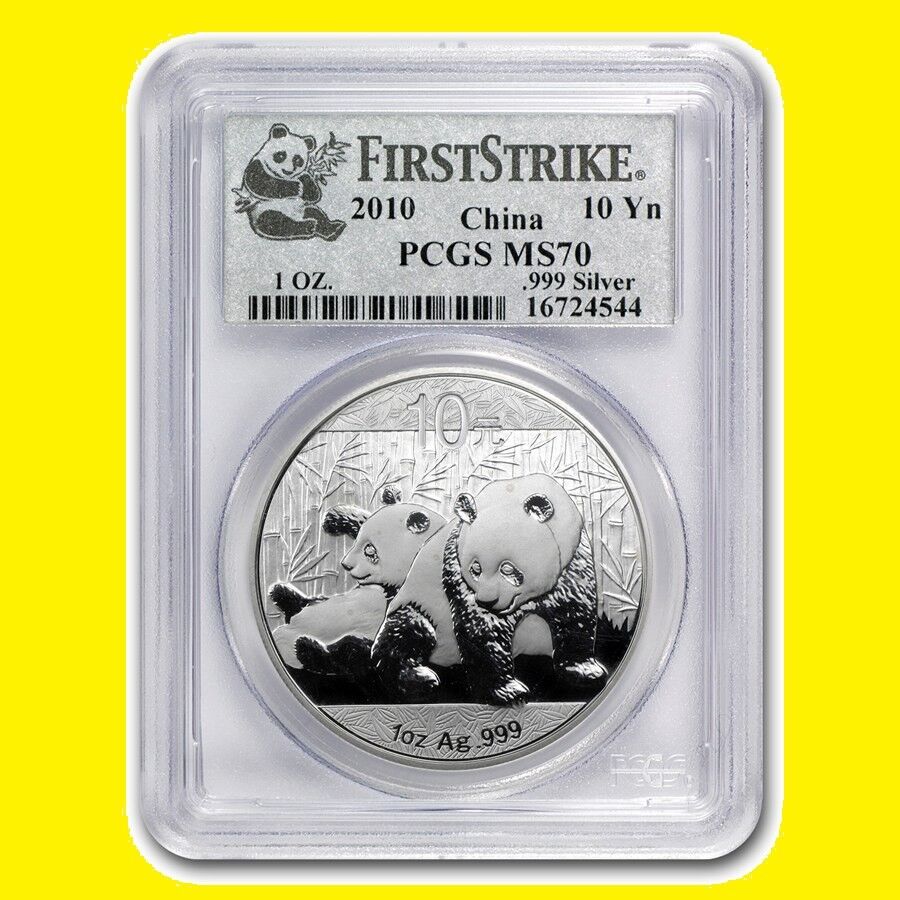2010 CHINA pure GOLD SILVER PANDA 6 COINS SET PCGS MS 70 FIRST STRIKE guaranteed - Fresh Stock Dated February 2026